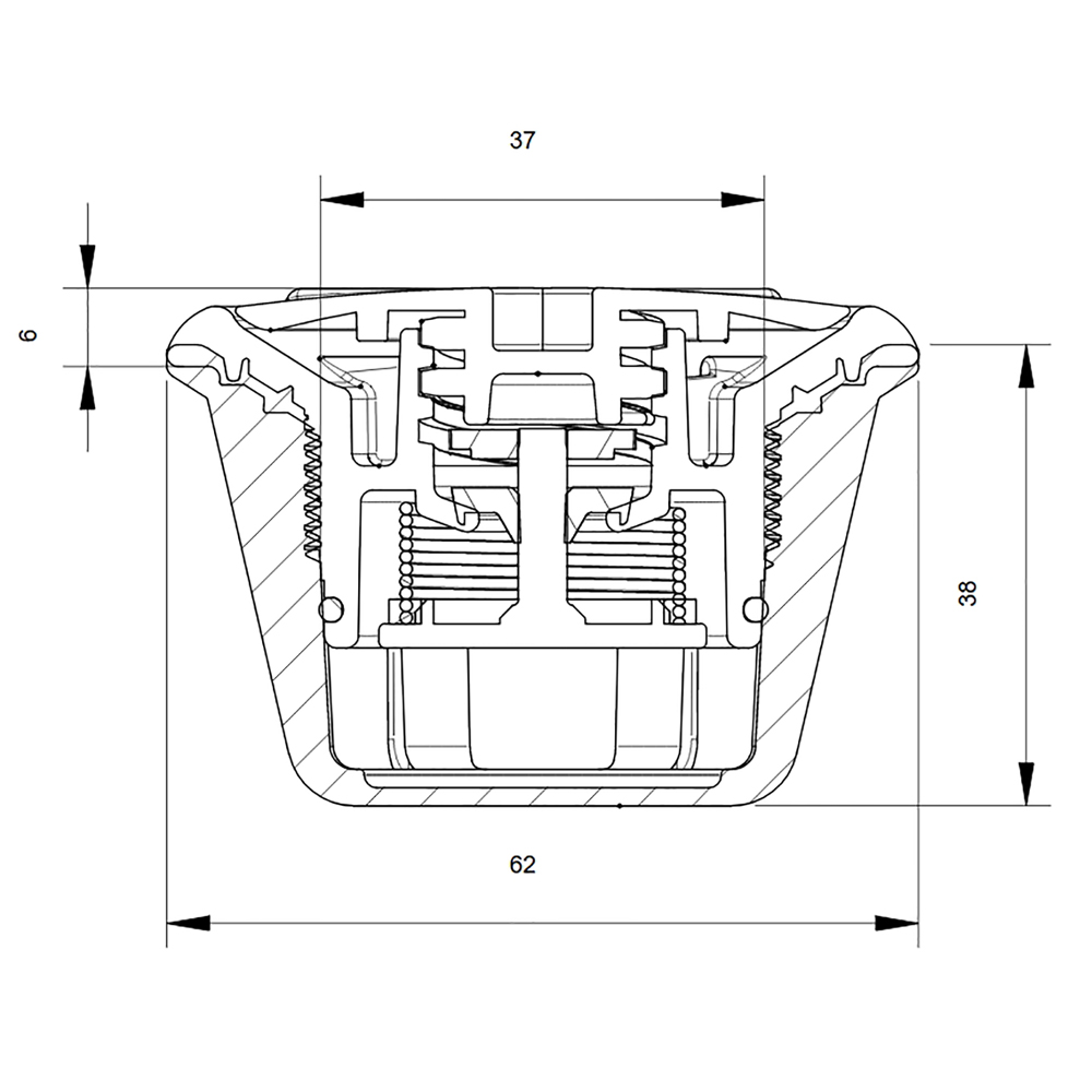 Клапан перепускной стравливающий, избыточного давления, 350 мБар / 310 мБар вкл-выкл черный
