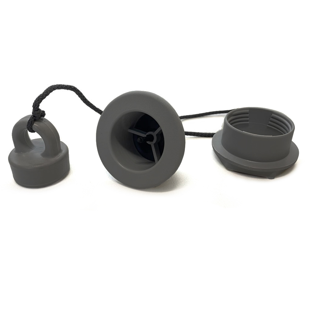 Клапан сливной на транец, 18-27 мм №1.1 пробка, серый