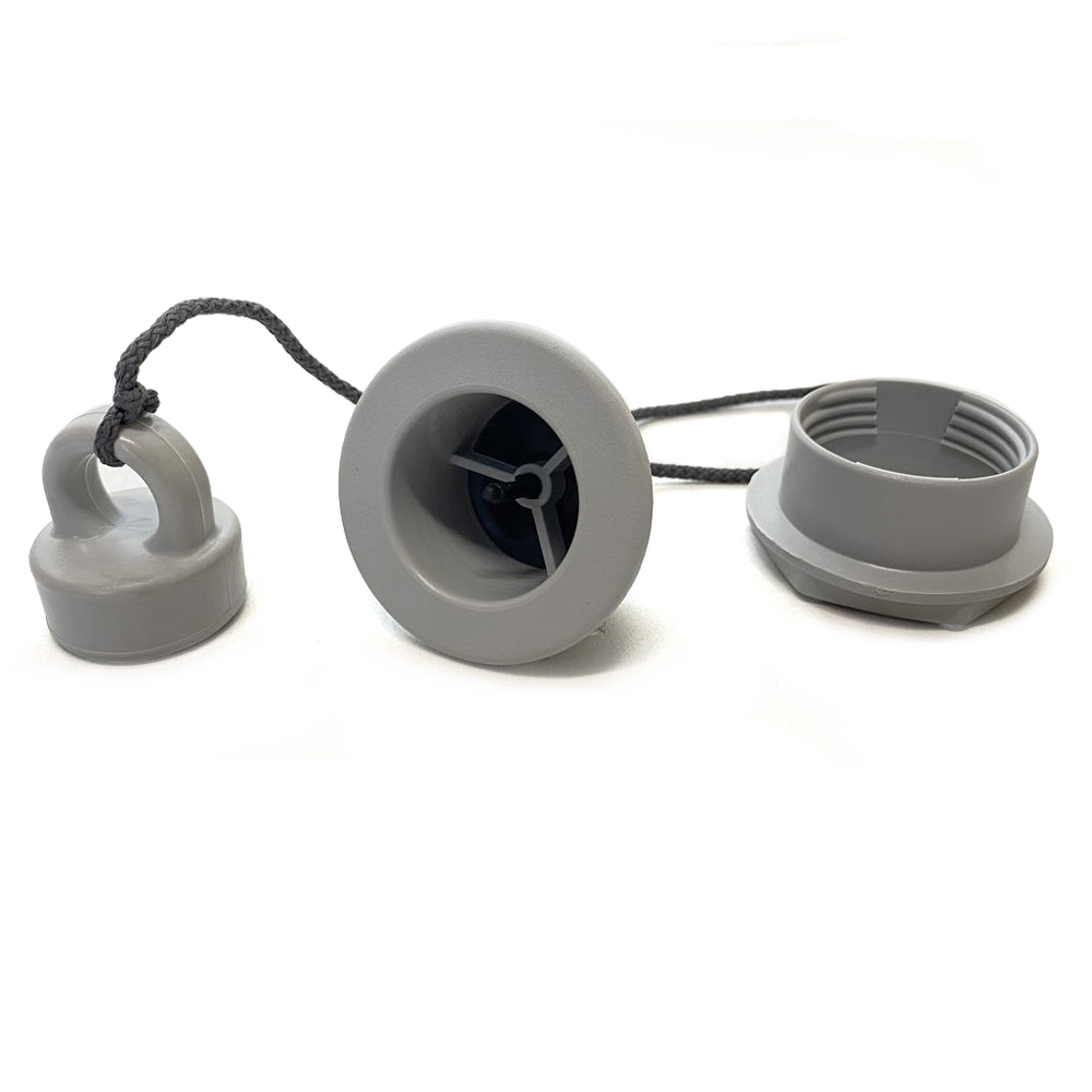 Клапан сливной на транец, 18-27 мм №1.1 пробка, светло-серый