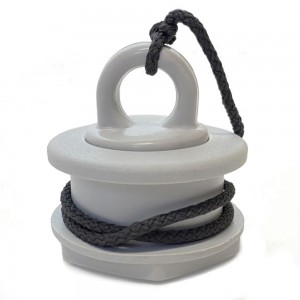 Клапан сливной на транец, 18-27 мм №1.1 пробка, светло-серый