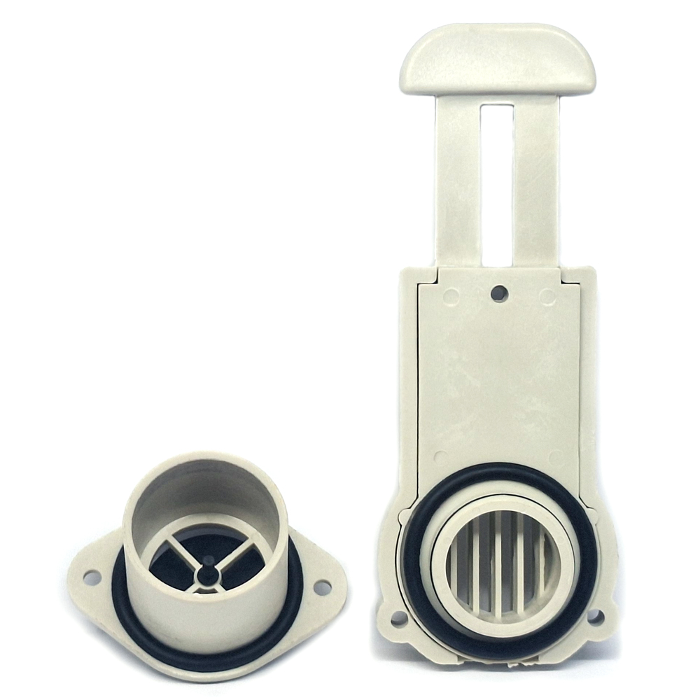 Клапан сливной на транец 34-40 мм, шибер, №3.3, светло-серый