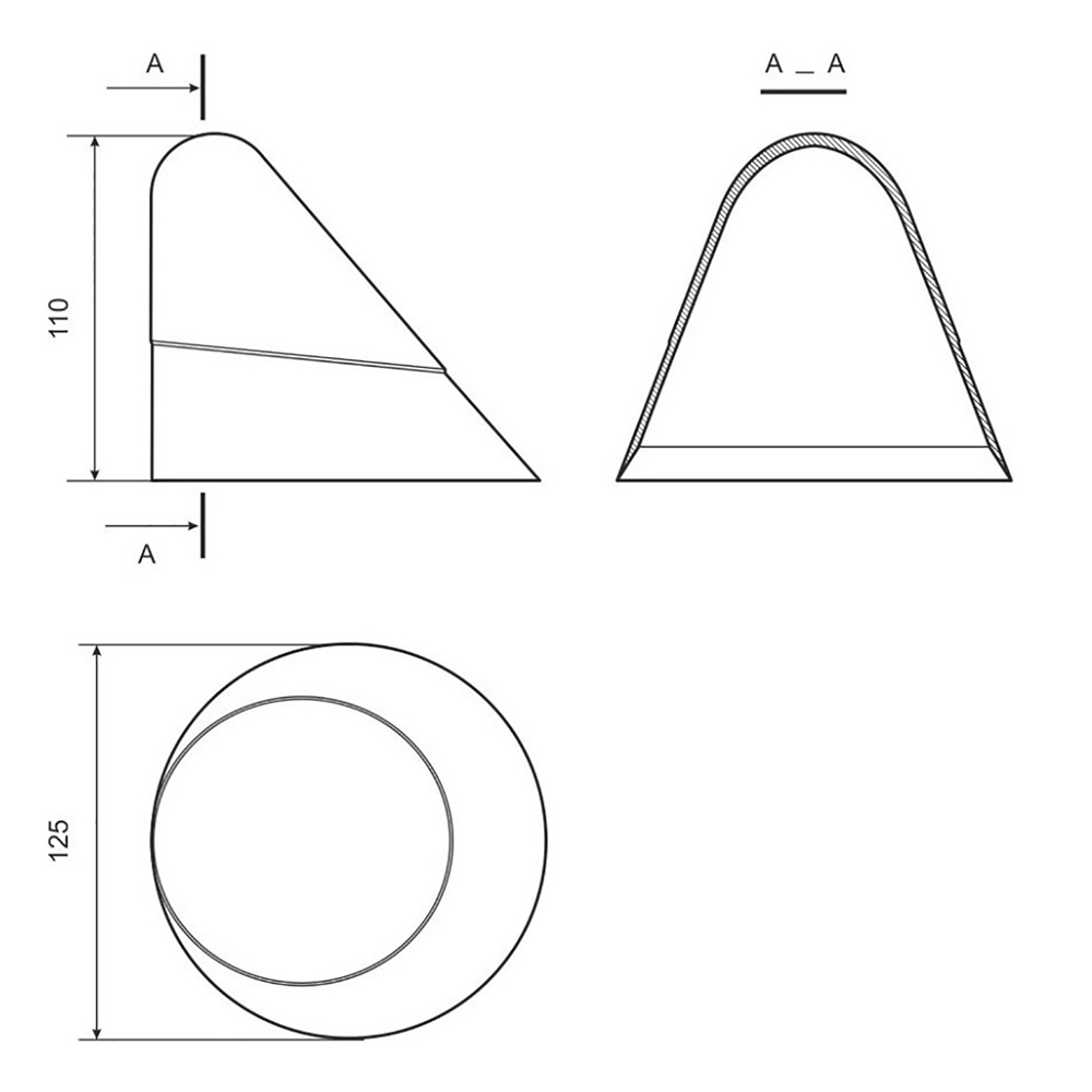 Конус лодки пвх №3.3 Asymmetric светло-серый