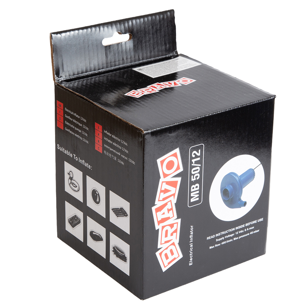 Насос электрический для лодки, BRAVO турбинка с крокодилами